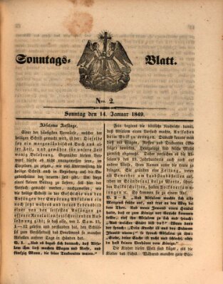 Sonntagsblatt Sonntag 14. Januar 1849