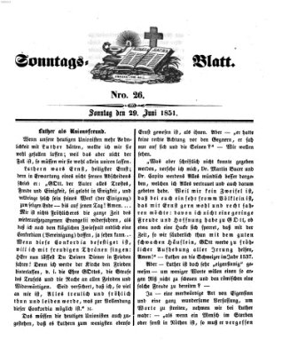 Sonntagsblatt Sonntag 29. Juni 1851