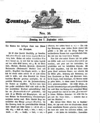 Sonntagsblatt Sonntag 7. September 1851