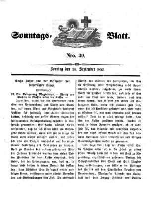 Sonntagsblatt Sonntag 26. September 1852