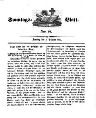 Sonntagsblatt Sonntag 3. Oktober 1852