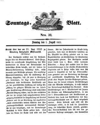 Sonntagsblatt Sonntag 7. August 1853