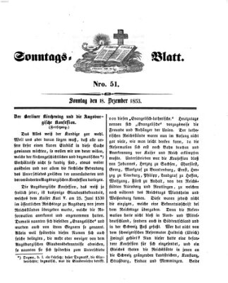 Sonntagsblatt Sonntag 18. Dezember 1853