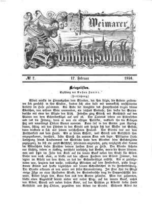 Weimarer Sonntagsblatt Sonntag 17. Februar 1856