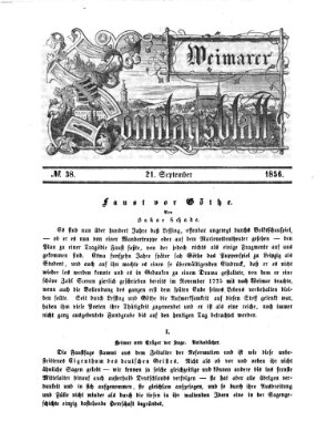 Weimarer Sonntagsblatt Sonntag 21. September 1856