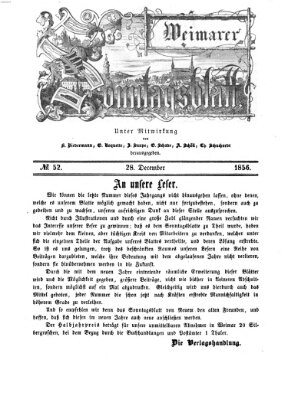 Weimarer Sonntagsblatt Sonntag 28. Dezember 1856