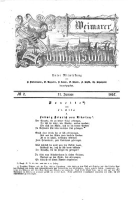 Weimarer Sonntagsblatt Sonntag 11. Januar 1857