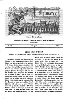 Weimarer Sonntagsblatt Sonntag 19. Juli 1857