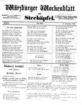Würzburger Wochenblatt und Stechäpfel (Würzburger Stechäpfel) Samstag 15. September 1866