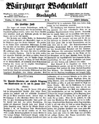 Würzburger Wochenblatt und Stechäpfel (Würzburger Stechäpfel) Samstag 15. Februar 1868