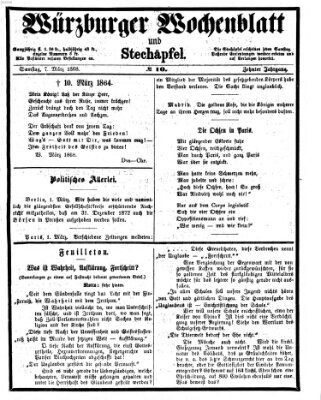 Würzburger Wochenblatt und Stechäpfel (Würzburger Stechäpfel) Samstag 7. März 1868