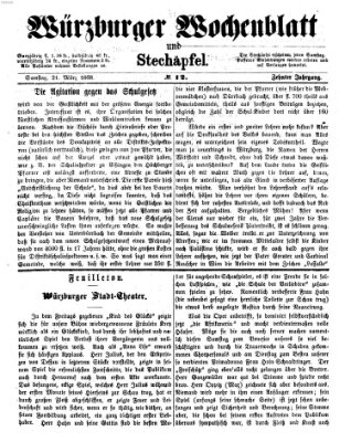 Würzburger Wochenblatt und Stechäpfel (Würzburger Stechäpfel) Samstag 21. März 1868