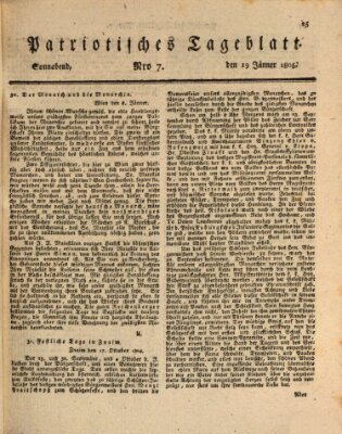Patriotisches Tageblatt Samstag 19. Januar 1805