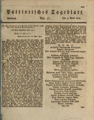 Patriotisches Tageblatt Mittwoch 3. April 1805