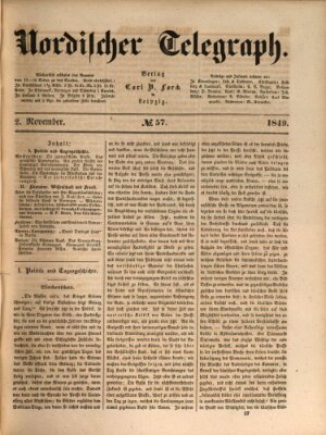 Nordischer Telegraph Freitag 2. November 1849