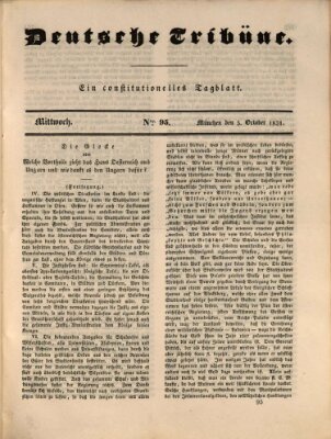 Deutsche Tribüne Mittwoch 5. Oktober 1831