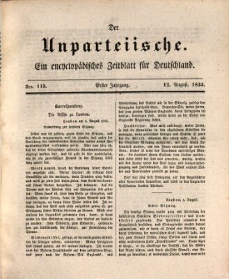 Der Unparteiische Montag 12. August 1833