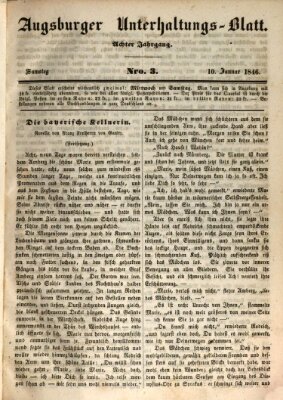 Augsburger Unterhaltungs-Blatt Samstag 10. Januar 1846