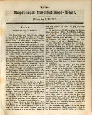 Augsburger Unterhaltungs-Blatt Sonntag 7. Mai 1848