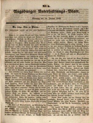 Augsburger Unterhaltungs-Blatt Sonntag 14. Januar 1849