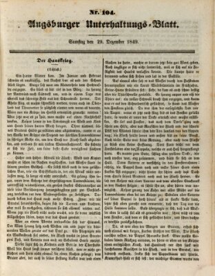Augsburger Unterhaltungs-Blatt Samstag 29. Dezember 1849