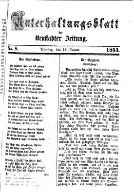 Neustadter Zeitung Dienstag 18. Januar 1853