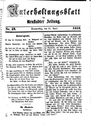 Neustadter Zeitung Donnerstag 21. April 1853