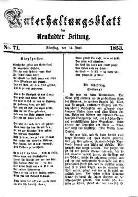 Neustadter Zeitung Dienstag 14. Juni 1853