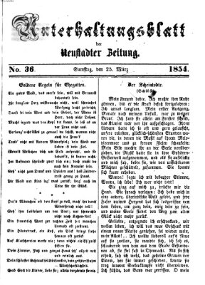 Neustadter Zeitung Samstag 25. März 1854