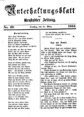 Neustadter Zeitung Samstag 31. März 1855