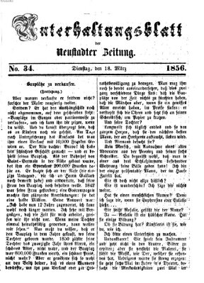 Neustadter Zeitung Dienstag 18. März 1856