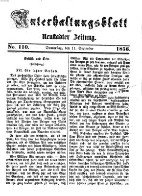 Neustadter Zeitung Donnerstag 11. September 1856