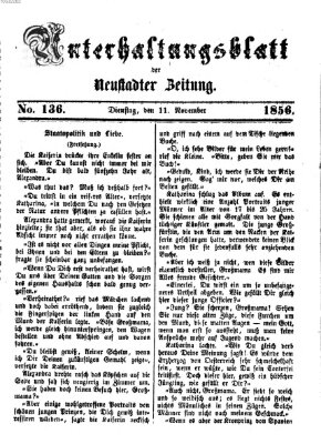 Neustadter Zeitung Dienstag 11. November 1856