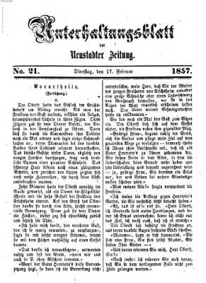 Neustadter Zeitung Dienstag 17. Februar 1857