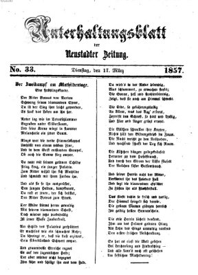 Neustadter Zeitung Dienstag 17. März 1857