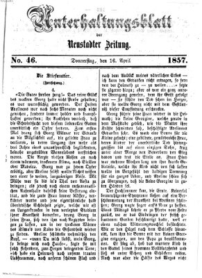 Neustadter Zeitung Donnerstag 16. April 1857