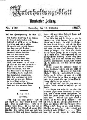 Neustadter Zeitung Donnerstag 10. September 1857