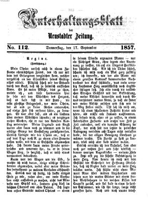 Neustadter Zeitung Donnerstag 17. September 1857
