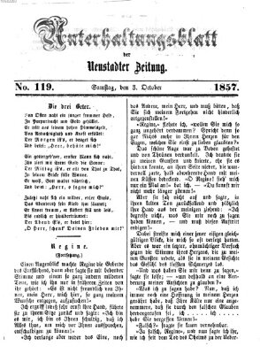 Neustadter Zeitung Samstag 3. Oktober 1857