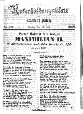 Neustadter Zeitung Samstag 12. Juni 1858
