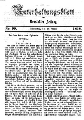 Neustadter Zeitung Donnerstag 19. August 1858