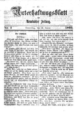 Neustadter Zeitung Donnerstag 12. Januar 1860