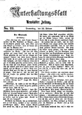 Neustadter Zeitung Donnerstag 23. Februar 1860