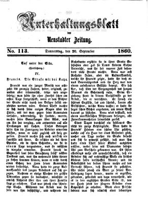 Neustadter Zeitung Donnerstag 20. September 1860