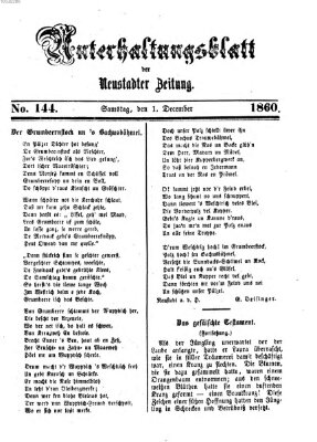 Neustadter Zeitung Samstag 1. Dezember 1860