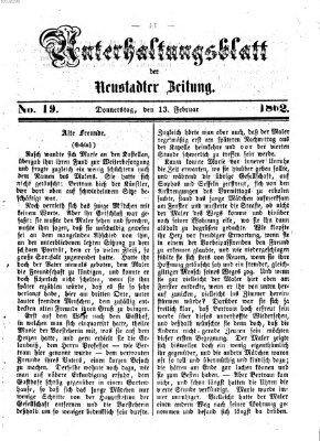 Neustadter Zeitung Donnerstag 13. Februar 1862