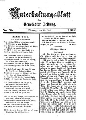 Neustadter Zeitung Dienstag 15. Juli 1862