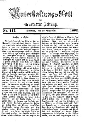 Neustadter Zeitung Dienstag 30. September 1862
