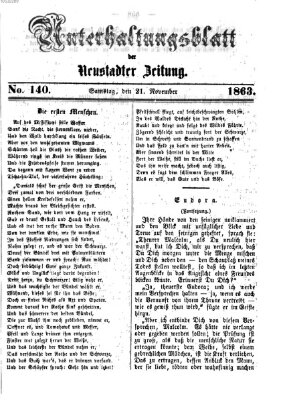 Neustadter Zeitung Samstag 21. November 1863