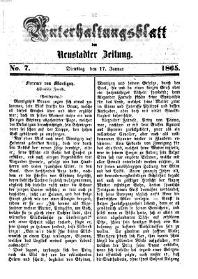Neustadter Zeitung Dienstag 17. Januar 1865